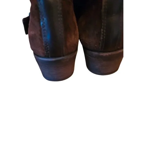 UGG Womens Brown Suede Ankle Boots With Shearling Lining & Buckle Strap Detail S - Picture 4 of 11